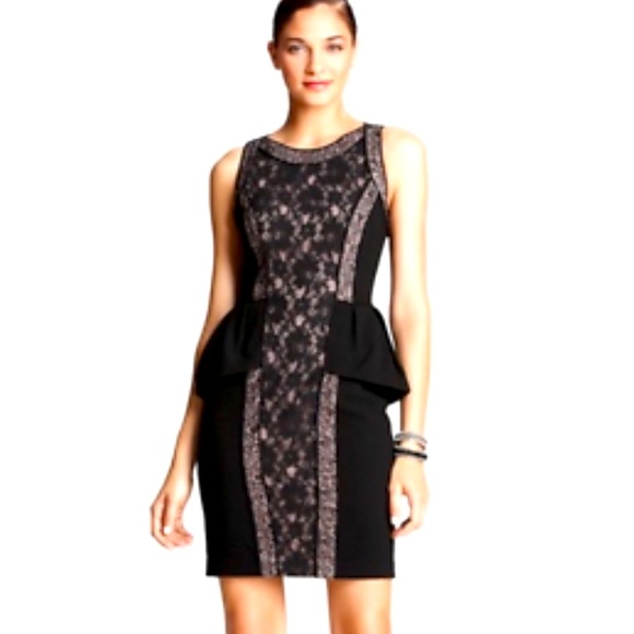 BCBGMaxAzria Dresses & Skirts - BCBG Max Azria Lilou black lace peplum dress